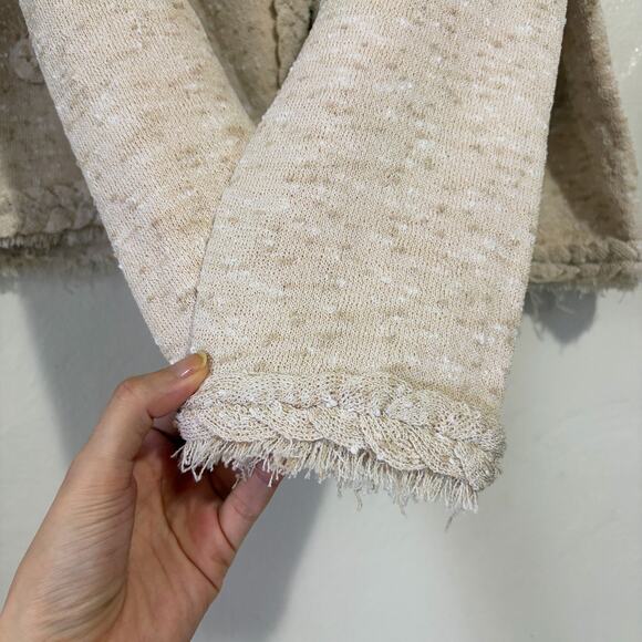 J.CREW Marled Fringe Trim Sweater Lady Cropped Jacket Size L - Picture 9 of 16